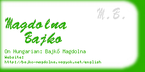 magdolna bajko business card